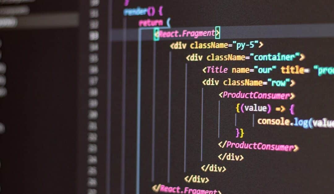Close-up of HTML and JavaScript code on a computer screen in Visual Studio Code.