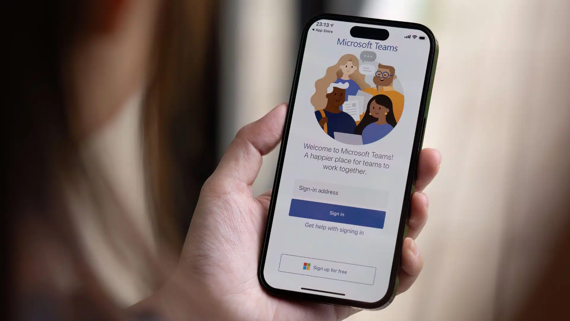 Business productivity with Microsoft 365 tools displayed on Microsoft Teams mobile app.